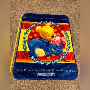 Vintage Winnie The Pooh Fleece Blanket And Friends Providencia Blue